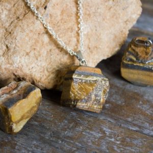 Tigers Eye Tiger's Necklace Polished Sterling Silver Natural Crystal Healing Pendant   Mens | Natural genuine Gemstone pendants. Buy handcrafted artisan men's jewelry, gifts for men.  Unique handmade mens fashion accessories. #jewelry #beadedpendants #beadedjewelry #shopping #gift #handmadejewelry #pendants #affiliate #ad