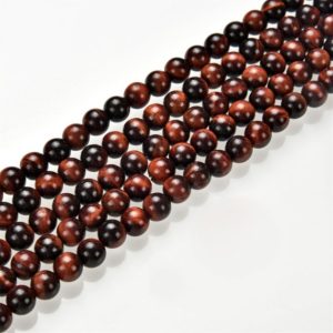 Shop Tiger Eye Beads! 2.0mm Hole Red Tiger Eye Smooth Round Beads 6mm 8mm 10mm 15.5" Strand | Natural genuine beads Tiger Eye beads for beading and jewelry making.  #jewelry #beads #beadedjewelry #diyjewelry #jewelrymaking #beadstore #beading #affiliate #ad