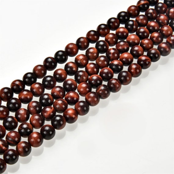 2.0mm Hole Red Tiger Eye Smooth Round Beads 6mm 8mm 10mm 15.5" Strand