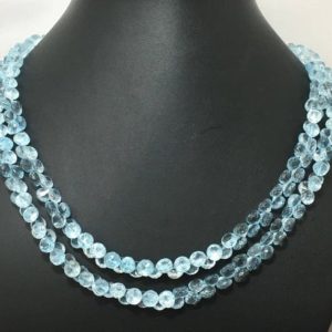 Shop Topaz Necklaces! Natural Blue Topaz Beaded Gemstone Necklace Faceted Onion 6 to 6.5 mm 17"  OR Strand / Faceted Blue Topaz / Natural Blue Topaz Beads Sale | Natural genuine Topaz necklaces. Buy crystal jewelry, handmade handcrafted artisan jewelry for women.  Unique handmade gift ideas. #jewelry #beadednecklaces #beadedjewelry #gift #shopping #handmadejewelry #fashion #style #product #necklaces #affiliate #ad