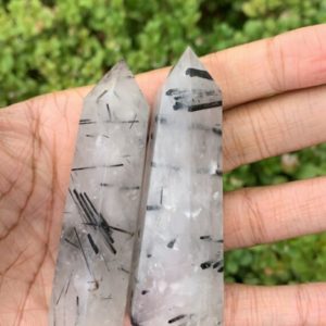 Shop Tourmalinated Quartz Points & Wands! Tourmalinated Obelisk Quartz | Natural genuine stones & crystals in various shapes & sizes. Buy raw cut, tumbled, or polished gemstones for making jewelry or crystal healing energy vibration raising reiki stones. #crystals #gemstones #crystalhealing #crystalsandgemstones #energyhealing #affiliate #ad
