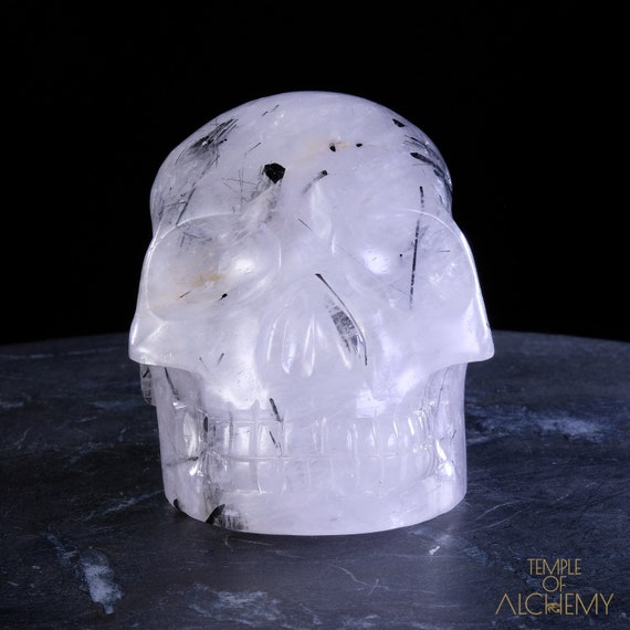 Tourmalinated Quartz Crystal Skull * L19.fc2