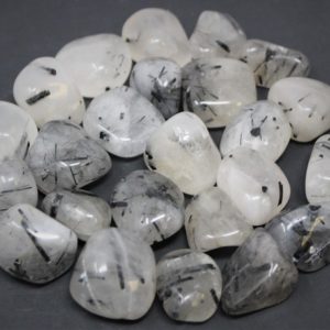 Shop Tourmalinated Quartz Stones & Crystals! Tourmalinated Quartz Tumbled Stones: Choose How Many Pieces (Premium Quality 'A' Grade, Tumbled Tourmalated Quartz) | Natural genuine stones & crystals in various shapes & sizes. Buy raw cut, tumbled, or polished gemstones for making jewelry or crystal healing energy vibration raising reiki stones. #crystals #gemstones #crystalhealing #crystalsandgemstones #energyhealing #affiliate #ad