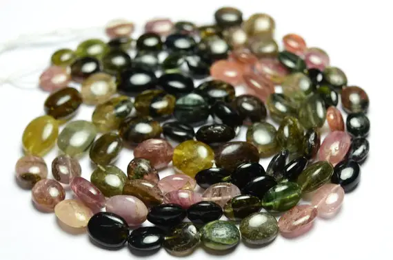 15 Inches Strand Natural Tourmaline Beads 6x7mm To 8x10mm Smooth Oval Beads Gemstone Beads Rare Tourmaline Beads Stone No4307