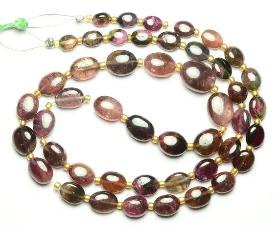 Natural Tourmaline Plain Beads 4x5.5mm To 7x10mm Smooth Oval Bead Gemstone Necklace Bead Dark Pink Tourmaline Beads 16.5 Inch Strand No5114