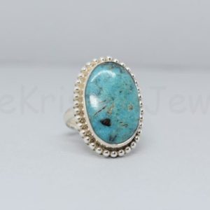 Shop Turquoise Rings! Turquoise Ring, Sterling Silver Ring, Oval Gemstone Ring, Statement Ring, Turquoise Jewelry, Boho, Dainty Ring, Christmas Sale, Birthday | Natural genuine Turquoise rings, simple unique handcrafted gemstone rings. #rings #jewelry #shopping #gift #handmade #fashion #style #affiliate #ad