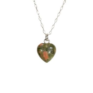 Shop Unakite Pendants! Heart necklace, Unakite necklace, heart pendant, healing heart stone, green heart, pink and green stone, gift for her, sterling silver | Natural genuine Unakite pendants. Buy crystal jewelry, handmade handcrafted artisan jewelry for women.  Unique handmade gift ideas. #jewelry #beadedpendants #beadedjewelry #gift #shopping #handmadejewelry #fashion #style #product #pendants #affiliate #ad