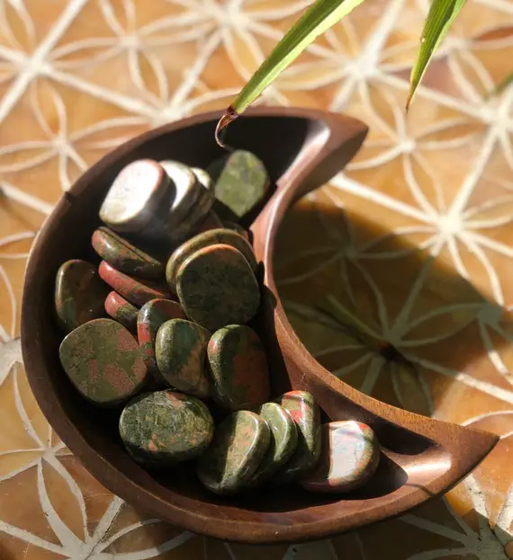 Unakite Coins, Unakite Pocket Stone, Qty. (1)  Coin