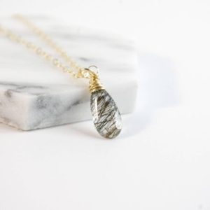 Shop Tourmalinated Quartz Necklaces! Unique Gemstone Necklace – Mothers Day Gift – Gift for Her – Tourmalinated Quartz Necklace – Edgy Gold Fill Jewelry – Delicate OOAK Necklace | Natural genuine Tourmalinated Quartz necklaces. Buy crystal jewelry, handmade handcrafted artisan jewelry for women.  Unique handmade gift ideas. #jewelry #beadednecklaces #beadedjewelry #gift #shopping #handmadejewelry #fashion #style #product #necklaces #affiliate #ad