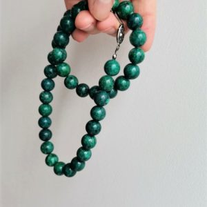 Shop Malachite Necklaces! Vintage malachite necklace, beaded malachite necklace of round, forest green beads, classic malachite choker necklace, late eighties | Natural genuine Malachite necklaces. Buy crystal jewelry, handmade handcrafted artisan jewelry for women.  Unique handmade gift ideas. #jewelry #beadednecklaces #beadedjewelry #gift #shopping #handmadejewelry #fashion #style #product #necklaces #affiliate #ad
