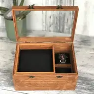 Mens Jewelry Box Engraving Hetch Wooden Watch Box Mens Valet