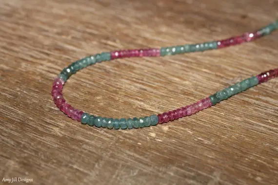 Watermelon Tourmaline Necklace, Pink And Blue Tourmaline, Ombre, Watermelon Tourmaline Jewelry Pink, October Birthstone