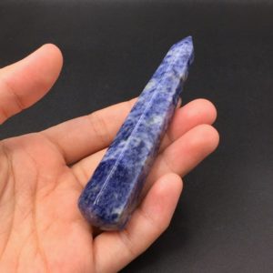 Shop Sodalite Points & Wands! 6-Sided Faceted Sodalite Massage Wand Blue Sodalite Wand Point Wand Smooth Polished Crystal Wand Meditation Crystal Healing Tool Reiki MW | Natural genuine stones & crystals in various shapes & sizes. Buy raw cut, tumbled, or polished gemstones for making jewelry or crystal healing energy vibration raising reiki stones. #crystals #gemstones #crystalhealing #crystalsandgemstones #energyhealing #affiliate #ad