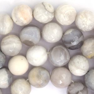 Shop Agate Faceted Beads! Natural Faceted Cream Crazy Lace Agate Round Beads 15" Strand 6mm 8mm 10mm | Natural genuine faceted Agate beads for beading and jewelry making.  #jewelry #beads #beadedjewelry #diyjewelry #jewelrymaking #beadstore #beading #affiliate #ad