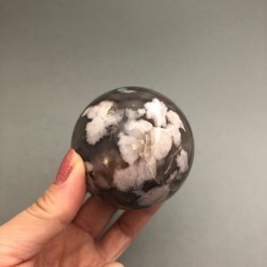 Shop Agate Shapes! Large (2.5")  Dark Flower Agate Sphere with Wooden Stand | Natural genuine stones & crystals in various shapes & sizes. Buy raw cut, tumbled, or polished gemstones for making jewelry or crystal healing energy vibration raising reiki stones. #crystals #gemstones #crystalhealing #crystalsandgemstones #energyhealing #affiliate #ad