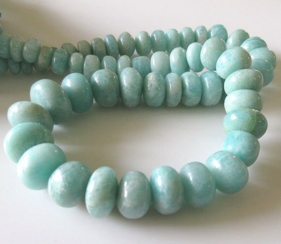 Natural Amazonite Smooth Rondelle Beads,  7mm To 16mm Amazonite Rondelle Beads Loose 18" Strand, Amazonite Jewelry, Gds1259