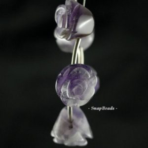 Shop Amethyst Bead Shapes! 9x8mm Amethyst Gemstone Purple Carved Rose Flowerv9x8mm Loose Beads 5 Beads (90189997-93) | Natural genuine other-shape Amethyst beads for beading and jewelry making.  #jewelry #beads #beadedjewelry #diyjewelry #jewelrymaking #beadstore #beading #affiliate #ad