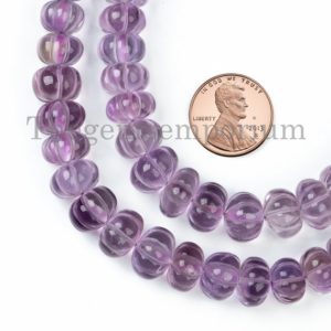 Pink Amethyst Pumpkin Beads, Pink Amethyst Melon Shape Beads, Rondelle Carving Beads, Smooth Pink Amethyst Beads, Wholesale Gemstone Beads | Natural genuine rondelle Array beads for beading and jewelry making.  #jewelry #beads #beadedjewelry #diyjewelry #jewelrymaking #beadstore #beading #affiliate #ad