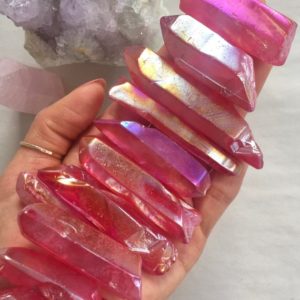 Shop Angel Aura Quartz Stones & Crystals! Red Aura Quartz Point, Red Aura Quartz, Flame aura quartz, Angel Aura Quartz, Red Angel Aura Quartz, Aura Quartz, Aura Crystal | Natural genuine stones & crystals in various shapes & sizes. Buy raw cut, tumbled, or polished gemstones for making jewelry or crystal healing energy vibration raising reiki stones. #crystals #gemstones #crystalhealing #crystalsandgemstones #energyhealing #affiliate #ad