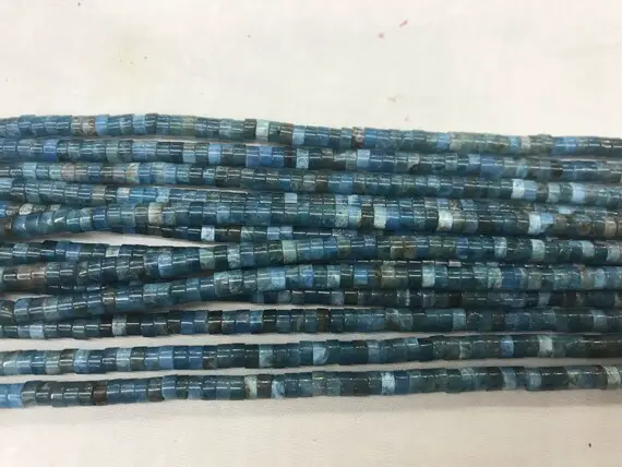 Genuine Apatite 2x4mm Heishi Natural Blue Gemstone Loose Beads 15 Inch Jewelry Supply Bracelet Necklace Material Support Wholesale