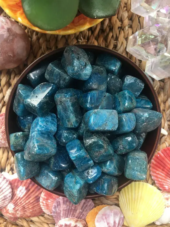 Blue Apatite Tumbled Stone, Polished Blue Apatite, Blue Apatite Stone, Tumbled Blue Apatite, Apatite Tumble, Tumbled Stone, Pocket Stone