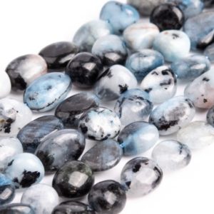 Shop Aquamarine Chip & Nugget Beads! Genuine Natural Blue Aquamarine Biotite Inclusions Loose Beads Pebble Chips Shape 8x5mm | Natural genuine chip Aquamarine beads for beading and jewelry making.  #jewelry #beads #beadedjewelry #diyjewelry #jewelrymaking #beadstore #beading #affiliate #ad