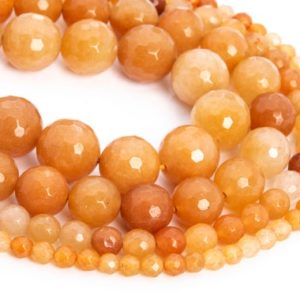 Shop Aventurine Faceted Beads! Natural Orange Aventurine Loose Beads Micro Faceted Round Shape 6mm 8mm 10mm | Natural genuine faceted Aventurine beads for beading and jewelry making.  #jewelry #beads #beadedjewelry #diyjewelry #jewelrymaking #beadstore #beading #affiliate #ad