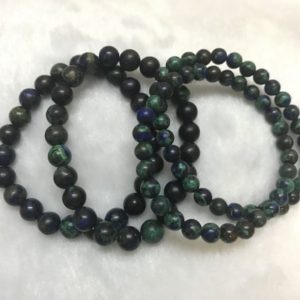 Shop Azurite Bracelets! Genuine Azurite 6mm – 8mm Round Natural Gemstone Beads Finished Jewerly Bracelet Supply – 1piece | Natural genuine Azurite bracelets. Buy crystal jewelry, handmade handcrafted artisan jewelry for women.  Unique handmade gift ideas. #jewelry #beadedbracelets #beadedjewelry #gift #shopping #handmadejewelry #fashion #style #product #bracelets #affiliate #ad