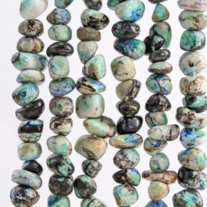 Shop Azurite Chip & Nugget Beads! Genuine Natural Azurite Malachite Quartz Gemstone Beads 6-8MM Multicolor Pebble Chips A Quality Loose Beads (117620) | Natural genuine chip Azurite beads for beading and jewelry making.  #jewelry #beads #beadedjewelry #diyjewelry #jewelrymaking #beadstore #beading #affiliate #ad