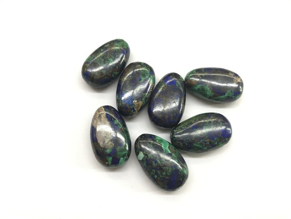 Natural Azurite 15x25mm Waterdrop Genuine Gemstone Teardrop Pendant Bead With Top Half Hole ---1 Piece