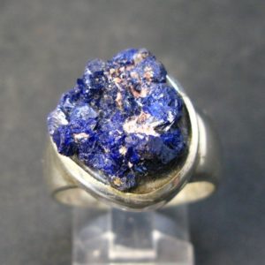 Shop Azurite Rings! Deep Blue Evening Sky above Desert!!  Saturated Royal Blue Rough Azurite Sterling Silver Ring – Size 8.5 | Natural genuine Azurite rings, simple unique handcrafted gemstone rings. #rings #jewelry #shopping #gift #handmade #fashion #style #affiliate #ad