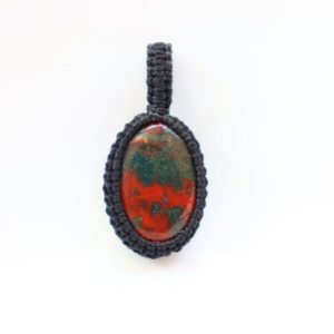 Shop Bloodstone Pendants! Bloodstone Macrame Pendant, Blood Stone Pendant, Bloodstone Stress Stone, Bloodstone Pendant, Healing Stone, Pocket stone, Loose Stone | Natural genuine Bloodstone pendants. Buy crystal jewelry, handmade handcrafted artisan jewelry for women.  Unique handmade gift ideas. #jewelry #beadedpendants #beadedjewelry #gift #shopping #handmadejewelry #fashion #style #product #pendants #affiliate #ad