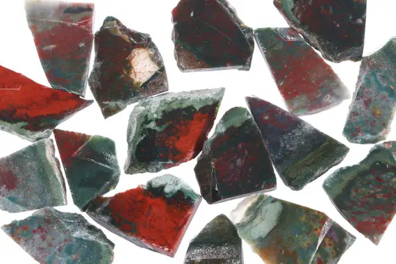Raw Bloodstone Slices, Rough Bloodstone, Genuine Bloodstone Crystal, Healing Crystal, Bulk Raw Gemstone, Bloodstone002
