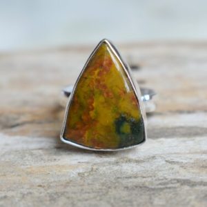 Shop Bloodstone Rings! Bloodstone ring, Statement ring, 925 sterling silver, Bloodstone gemstone silver ring, women jewellery gift #B520 | Natural genuine Bloodstone rings, simple unique handcrafted gemstone rings. #rings #jewelry #shopping #gift #handmade #fashion #style #affiliate #ad