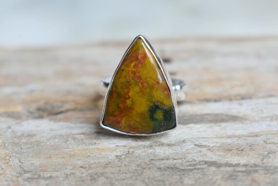 Bloodstone Ring, Statement Ring, 925 Sterling Silver, Bloodstone Gemstone Silver Ring, Women Jewellery Gift #b520