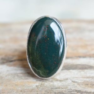 Shop Bloodstone Rings! Bloodstone ring, Statement ring, 925 sterling silver, Bloodstone gemstone silver ring, women jewellery gift #B517 | Natural genuine Bloodstone rings, simple unique handcrafted gemstone rings. #rings #jewelry #shopping #gift #handmade #fashion #style #affiliate #ad