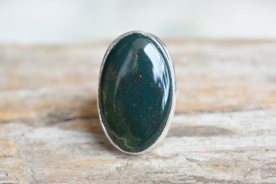 Bloodstone Ring, Statement Ring, 925 Sterling Silver, Bloodstone Gemstone Silver Ring, Women Jewellery Gift #b517