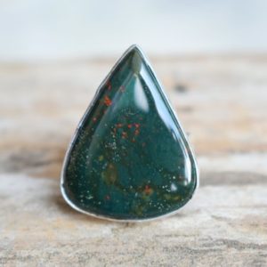 Shop Bloodstone Rings! Bloodstone ring, Statement ring, 925 sterling silver, Bloodstone gemstone silver ring, women jewellery gift #B503 | Natural genuine Bloodstone rings, simple unique handcrafted gemstone rings. #rings #jewelry #shopping #gift #handmade #fashion #style #affiliate #ad