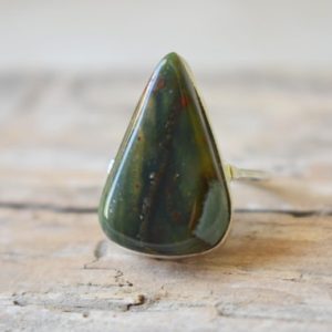 Shop Bloodstone Rings! Bloodstone ring, Statement ring, 925 sterling silver, Bloodstone gemstone silver ring, women jewellery gift #B387 | Natural genuine Bloodstone rings, simple unique handcrafted gemstone rings. #rings #jewelry #shopping #gift #handmade #fashion #style #affiliate #ad