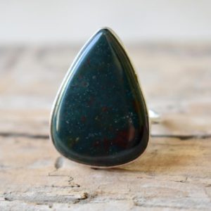 Shop Bloodstone Rings! Bloodstone ring, Statement ring, 925 sterling silver, Bloodstone gemstone silver ring, women jewellery gift #B378 | Natural genuine Bloodstone rings, simple unique handcrafted gemstone rings. #rings #jewelry #shopping #gift #handmade #fashion #style #affiliate #ad
