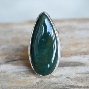 Shop Bloodstone Rings! Bloodstone ring, Statement ring, 925 sterling silver, Bloodstone gemstone silver ring, women jewellery gift #B505 | Natural genuine Bloodstone rings, simple unique handcrafted gemstone rings. #rings #jewelry #shopping #gift #handmade #fashion #style #affiliate #ad