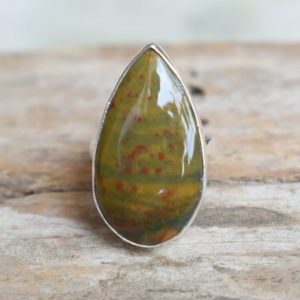 Shop Bloodstone Rings! Bloodstone ring, Statement ring, 925 sterling silver, Bloodstone gemstone silver ring, women jewellery gift #B530 | Natural genuine Bloodstone rings, simple unique handcrafted gemstone rings. #rings #jewelry #shopping #gift #handmade #fashion #style #affiliate #ad
