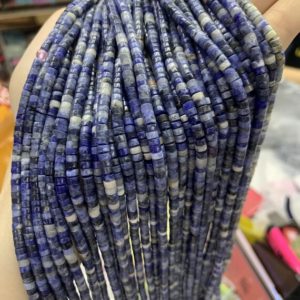 Shop Sodalite Rondelle Beads! Blue Sodalite Rondelle Beads,Grade AA Genuine Natural Gemstone Loose Beads,Wholesale Gemstone 15.5" Full Strand, 2x3mm 2x4mm | Natural genuine rondelle Sodalite beads for beading and jewelry making.  #jewelry #beads #beadedjewelry #diyjewelry #jewelrymaking #beadstore #beading #affiliate #ad