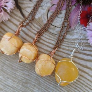 Shop Calcite Pendants! Honey Calcite pendant, polished honey calcite necklace, yellow calcite pendant, yellow calcite necklace, natural polished honey calcite, ye | Natural genuine Calcite pendants. Buy crystal jewelry, handmade handcrafted artisan jewelry for women.  Unique handmade gift ideas. #jewelry #beadedpendants #beadedjewelry #gift #shopping #handmadejewelry #fashion #style #product #pendants #affiliate #ad