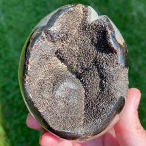 Shop Calcite Shapes! 3.5" Septarian Druzy Dragon Egg,  Crystal Calcite Gemstone Oval Egg #4 | Natural genuine stones & crystals in various shapes & sizes. Buy raw cut, tumbled, or polished gemstones for making jewelry or crystal healing energy vibration raising reiki stones. #crystals #gemstones #crystalhealing #crystalsandgemstones #energyhealing #affiliate #ad