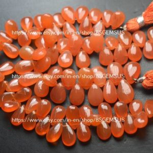 Shop Carnelian Bead Shapes! 7 Inches Strand,Carnelian Chalcedony Smooth Pear Shape Briolettes,Size 11-13mm | Natural genuine other-shape Carnelian beads for beading and jewelry making.  #jewelry #beads #beadedjewelry #diyjewelry #jewelrymaking #beadstore #beading #affiliate #ad