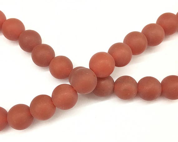 Red Carnelian Matte Beads, Natural Frosted Round Stone Beads 4mm 6mm 8mm 10mm 12mm 15''