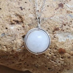 Shop Celestite Jewelry! Minimalist Blue Celestite circle necklace. Rare mineral Celestine pendant. sterling silver necklaces for women. Gift for her, girlfriend C1 | Natural genuine Celestite jewelry. Buy crystal jewelry, handmade handcrafted artisan jewelry for women.  Unique handmade gift ideas. #jewelry #beadedjewelry #beadedjewelry #gift #shopping #handmadejewelry #fashion #style #product #jewelry #affiliate #ad
