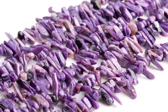 Genuine Natural Purple Charoite Loose Beads Stick Pebble Chip Shape 15x6x4mm