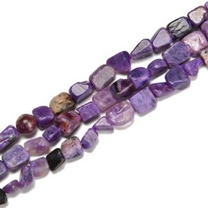 Shop Charoite Chip & Nugget Beads! Natural Charoite Nugget Beads Size 6-7mm 15.5'' Strand | Natural genuine chip Charoite beads for beading and jewelry making.  #jewelry #beads #beadedjewelry #diyjewelry #jewelrymaking #beadstore #beading #affiliate #ad